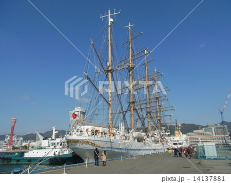 神戸港に寄港した海の貴婦人「海王丸」 神戸港に寄港した海の貴婦人「海王丸」 14137881