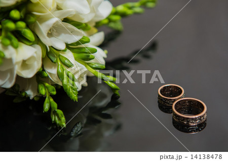 Two wedding rings in infinity sign. Love concept. Two wedding rings in infinity sign. Love concept. 14138478