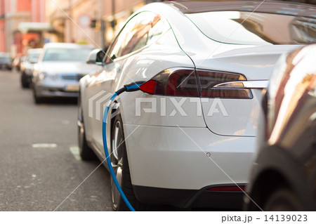 Electric Car in Charging Station. Electric Car in Charging Station. 14139023