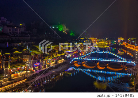 鳳凰古城　風景イメージ　夜 14139485