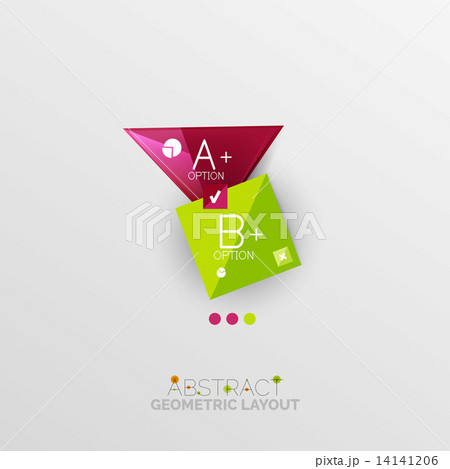 Glossy paper style geometric abstract infographic design 14141206