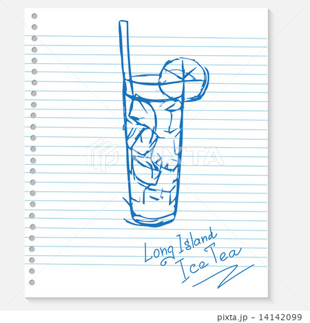 sketch cocktail on a notebook sheet 14142099