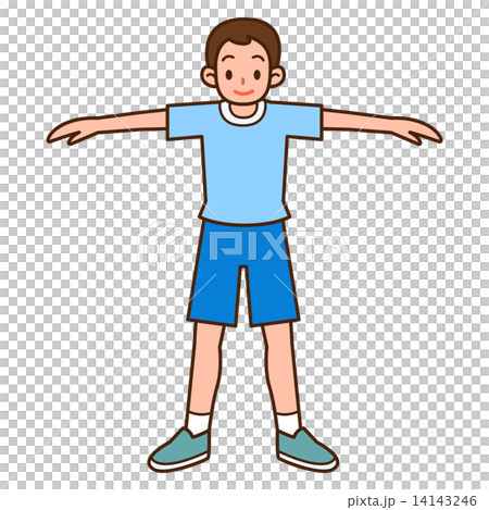 一個男人在伸展身體 14143246