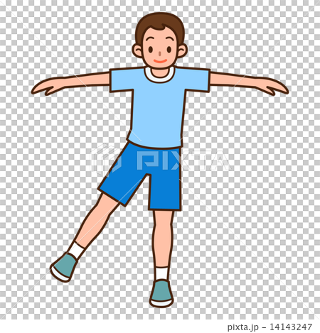 一個男人在伸展身體 14143247