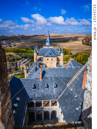 View of the countryside from atop Alcazar, Segovia, Spain. 14143713