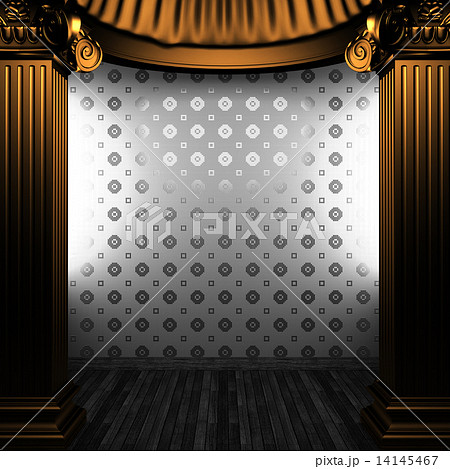 bronze columns and tile wall 14145467