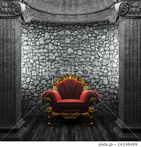 stone columns and chair stone columns and chair 14146489