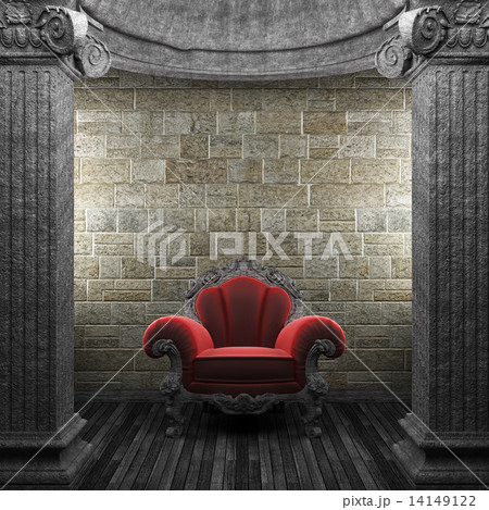 stone columns and chair stone columns and chair 14149122