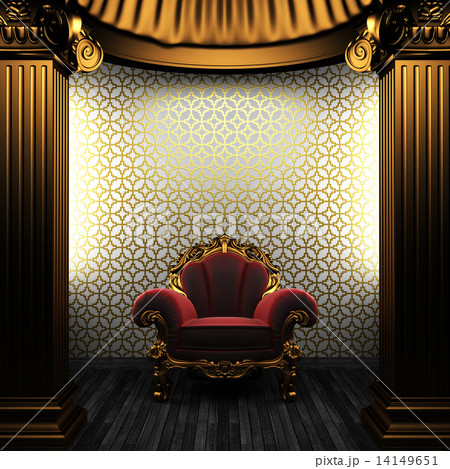 bronze columns, chair and tile wall bronze columns, chair and tile wall 14149651