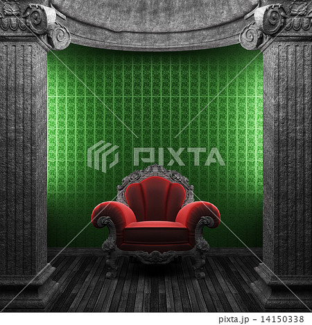 stone columns, chair and wallpaper stone columns, chair and wallpaper 14150338