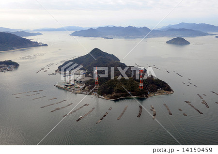広島県の金輪島を空撮 14150459