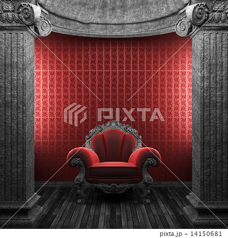 stone columns, chair and wallpaper stone columns, chair and wallpaper 14150681