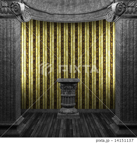 stone columns, pedestal and wallpaperのイラスト素材 [14151137] - PIXTA