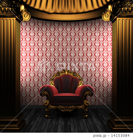 bronze columns, chair and wallpaper bronze columns, chair and wallpaper 14153084