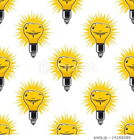 Bright cartoon light bulbs seamless pattern 14168380