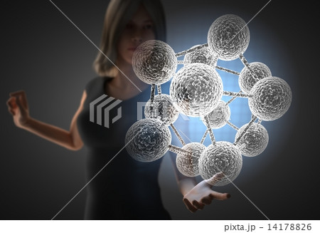 woman and futusistic hologram 14178826