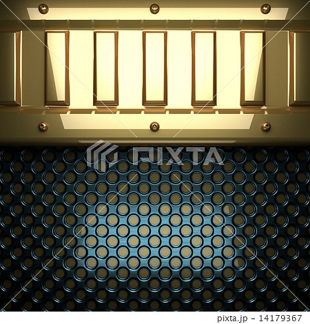 blue metal background with yellow element 14179367