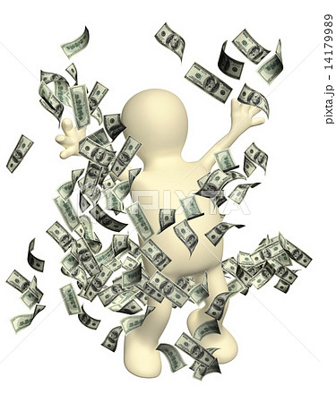 Happy puppet with money 14179989