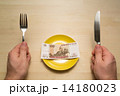 Plate with hundred rubles copyspace 14180023