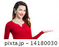 sexy girl with palm showing empty space for product insert 14180030