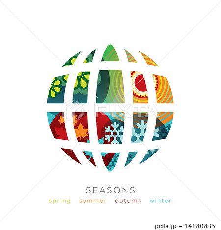 Vector Globe illustration with four seasons concept 14180835