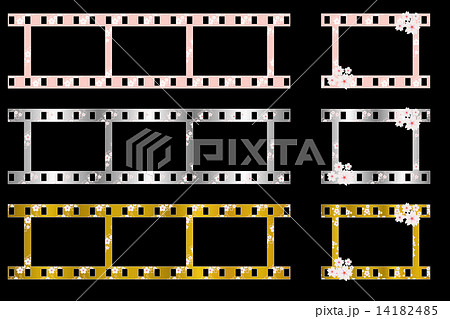 桜フィルム風フォトフレームのイラスト素材
