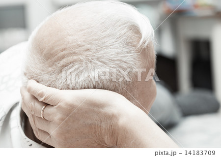 Senior man laying down on the bed 14183709
