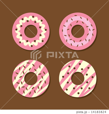 Set Of Strawberry Donuts Set Of Strawberry Donuts 14183824