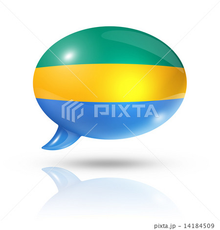 Gabonese flag speech bubble 14184509