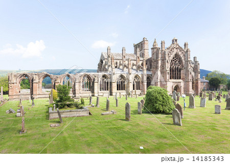 ruins of Melrose Abbey, Scottish Borders, Scotland ruins of Melrose Abbey, Scottish Borders, Scotland 14185343