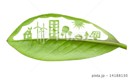 Green futuristic city living concept. Life with green houses, so Green futuristic city living concept. Life with green houses, so 14188130