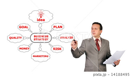 businessman drawing strategy 14188495