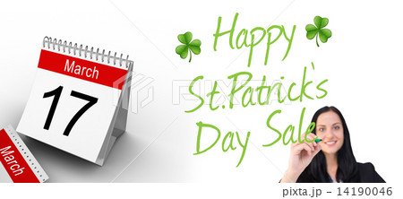 Composite image of pretty businesswoman writing with marker Composite image of pretty businesswoman writing with marker 14190046