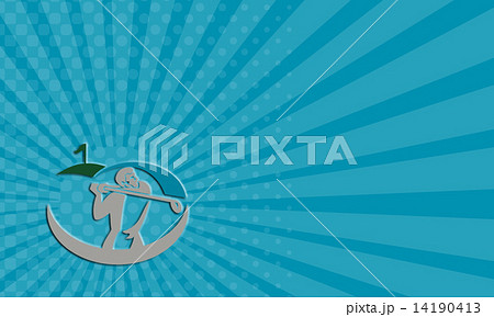 Business card Golfer Tee Off Golf Retro Business card Golfer Tee Off Golf Retro 14190413