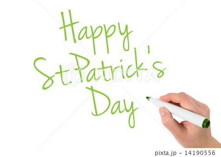 Composite image of businesswomans hand writing with marker 14190556