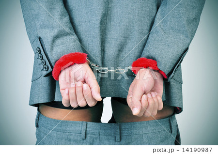 man with his wrists locked in the back with sexy fluffy 14190987