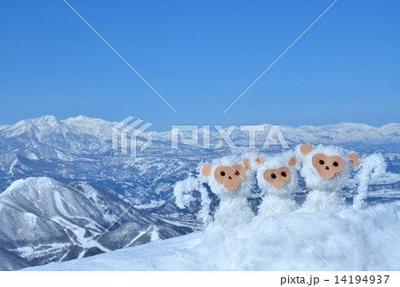 白猿(自作)と雪山 白猿(自作)と雪山 14194937