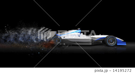 Formula One car with trail of dust 14195272