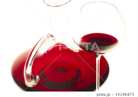wine glass and carafe with red wine 14196875