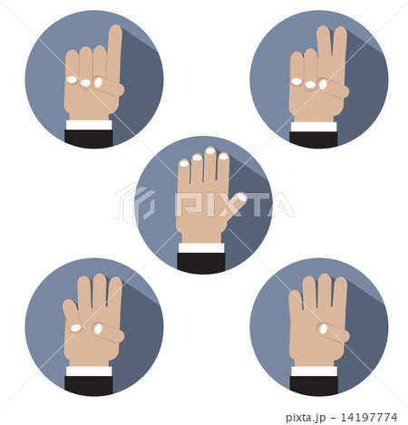 Flat Design Hand Make Number Icons Flat Design Hand Make Number Icons 14197774