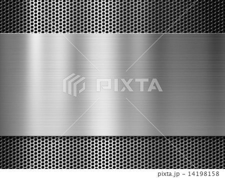 steel or aluminum metal plate over grill background 14198158