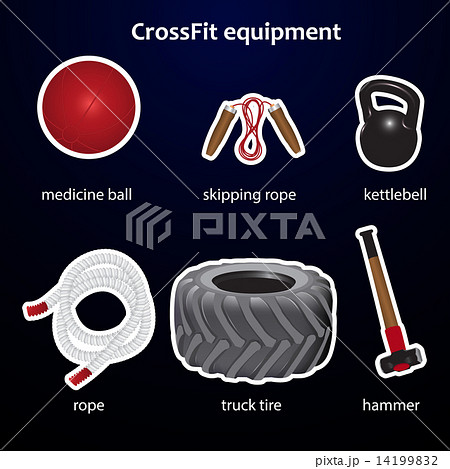 Set of crossfit sport equipment 14199832