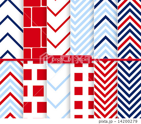Bright and simple red and blue squares pattern set 14200279