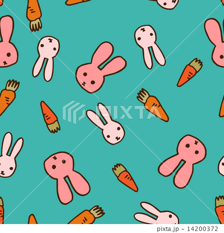 ウサギと人参のパターンのイラスト素材 14200372 Pixta