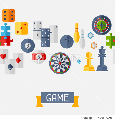 Seamless pattern with game icons in flat design style. Seamless pattern with game icons in flat design style. 14201526