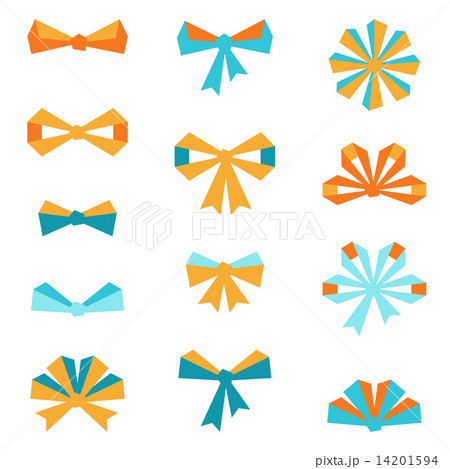 Set of various abstract bows and ribbons. 14201594