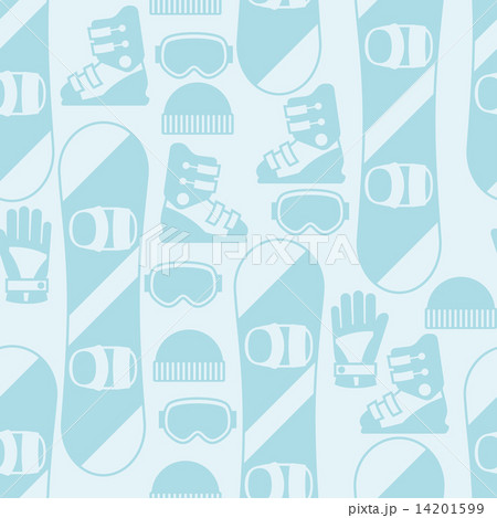 Sports seamless pattern with snowboard equipment flat icons. Sports seamless pattern with snowboard equipment flat icons. 14201599