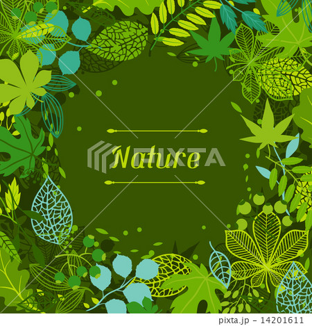 Background of stylized green leaves. 14201611