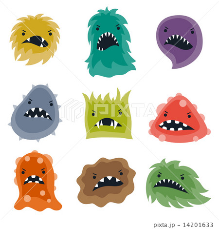 Set of little angry viruses and monsters. 14201633