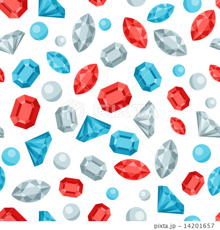 Seamless pattern with beautiful jewelry precious stones. 14201657